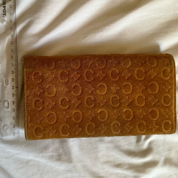CELINE C Macadam Suede Long Wallet Gold Hardware Tan Brown - Picture 16 of 16